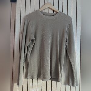 Everlane Men's Beige Crewneck Waffle knit Thermal M